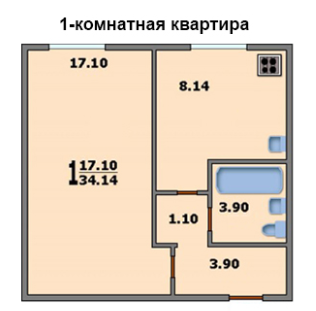Однокомнатная квартира в доме II-68